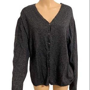 Willow Bay Women’s Gray XL Cashmere Blend Buttoned Down Long Sleeve Cardigan